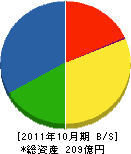 上村建設 貸借対照表 2011年10月期