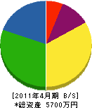 富岡設備工業 貸借対照表 2011年4月期