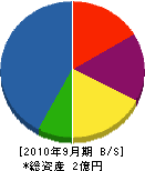 篠崎建設 貸借対照表 2010年9月期
