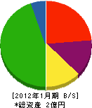 中井工業 貸借対照表 2012年1月期