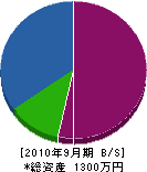 中島工業所 貸借対照表 2010年9月期