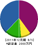 岩永金物店 貸借対照表 2011年12月期