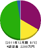 関大工工事店 貸借対照表 2011年12月期