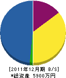 秋田三笠園 貸借対照表 2011年12月期