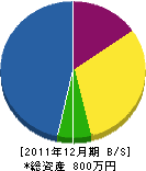 矢田部産業 貸借対照表 2011年12月期