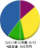 野上工務店 貸借対照表 2011年12月期