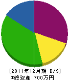 松陽造園 貸借対照表 2011年12月期