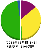 豊福硝子店 貸借対照表 2011年12月期
