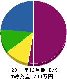 藤野水道 貸借対照表 2011年12月期