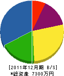 川島組 貸借対照表 2011年12月期