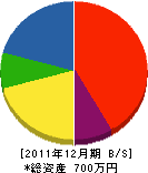 小野木工店 貸借対照表 2011年12月期
