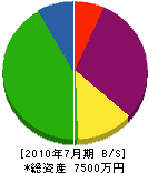 田平プロパン商会 貸借対照表 2010年7月期