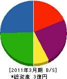 韮崎環境メンテナンスサービス 貸借対照表 2011年3月期