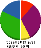 川島建設 貸借対照表 2011年2月期
