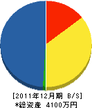 山輝組 貸借対照表 2011年12月期