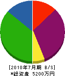 川之江クレーン 貸借対照表 2010年7月期