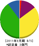川島組 貸借対照表 2011年8月期