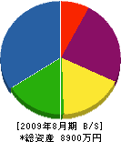 岡本建設 貸借対照表 2009年8月期