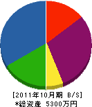 船田無線 貸借対照表 2011年10月期
