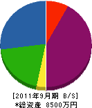 松原土木 貸借対照表 2011年9月期