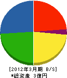 栃木県北建設業（同） 貸借対照表 2012年3月期