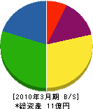 亀田清掃 貸借対照表 2010年3月期