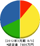杵島開発 貸借対照表 2012年3月期