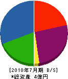 鎌田工業 貸借対照表 2010年7月期