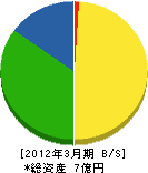 阪南設備工業 貸借対照表 2012年3月期