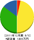 角谷ポンプ店 貸借対照表 2011年12月期