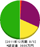 タチヤマハウス 貸借対照表 2011年12月期