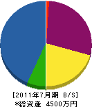 駒田建設 貸借対照表 2011年7月期