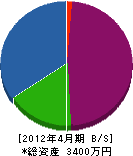 眞鍋組 貸借対照表 2012年4月期