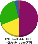 高津電気 貸借対照表 2009年8月期