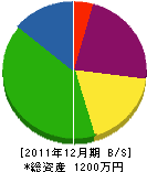 赤崎鉄工建築 貸借対照表 2011年12月期