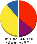渋谷建設 貸借対照表 2011年12月期