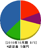 晃陽建設 貸借対照表 2010年10月期