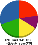 井田電気商会 貸借対照表 2008年8月期