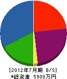 竹内産業 貸借対照表 2012年7月期