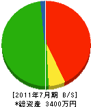 志村土建 貸借対照表 2011年7月期