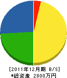 石川塗装 貸借対照表 2011年12月期