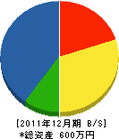 阪本水道店 貸借対照表 2011年12月期