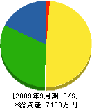 濱砂建設 貸借対照表 2009年9月期