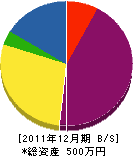 小野水道工事店 貸借対照表 2011年12月期