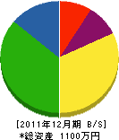 入江設備 貸借対照表 2011年12月期