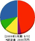 菊峯組 貸借対照表 2009年3月期
