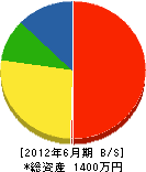 生田建設 貸借対照表 2012年6月期