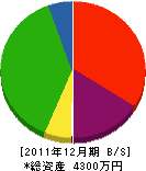 奥垣工務店 貸借対照表 2011年12月期