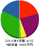 松本管業 貸借対照表 2012年8月期