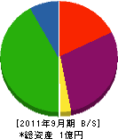 藤野水道工事店 貸借対照表 2011年9月期